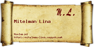 Mitelman Lina névjegykártya